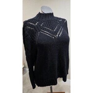 Torrid Womens Black Open Knit Pullover Sweater Size 0